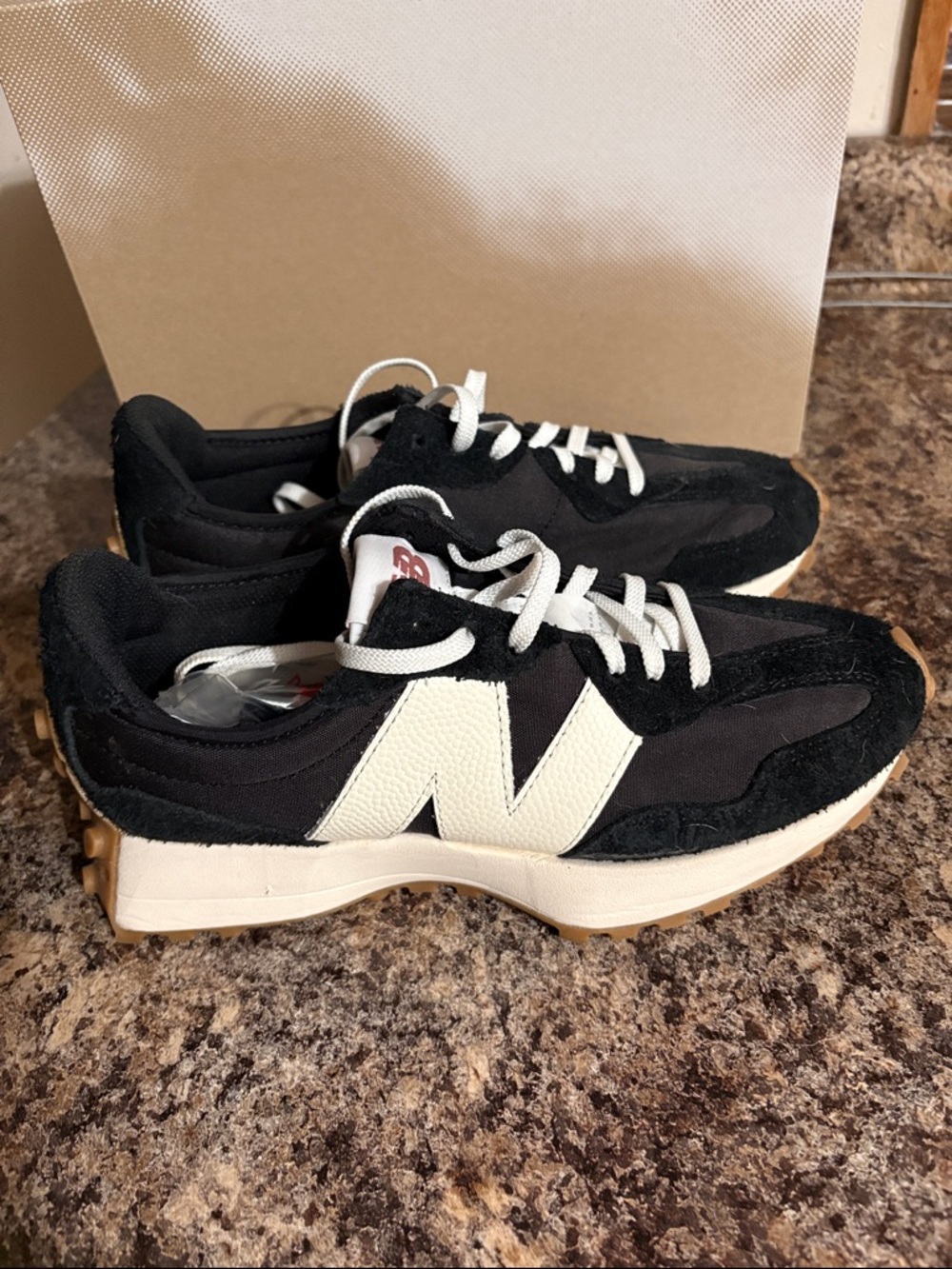 New Balance Black and White Chunky Sole Runner Sneakers